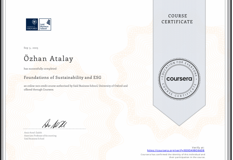 Sustainability and ESG Oxford University